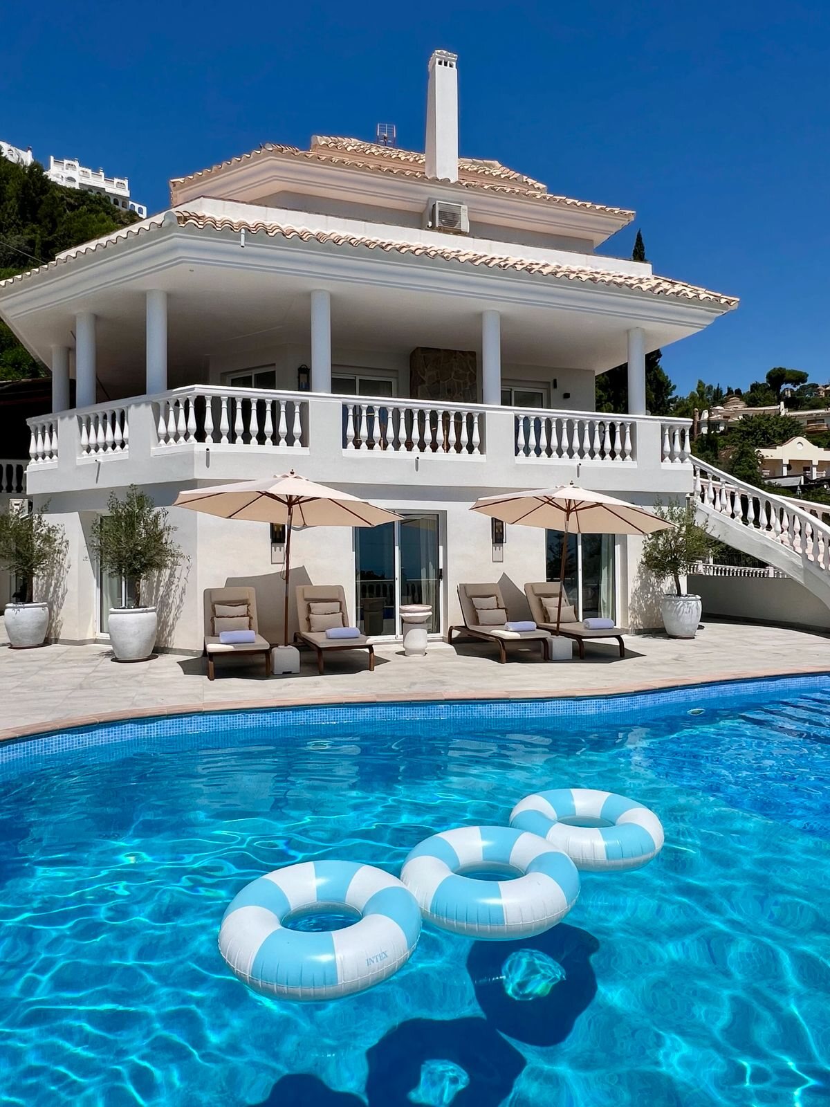 Villa Cosima salt-water pool overlooking the Mediterranean